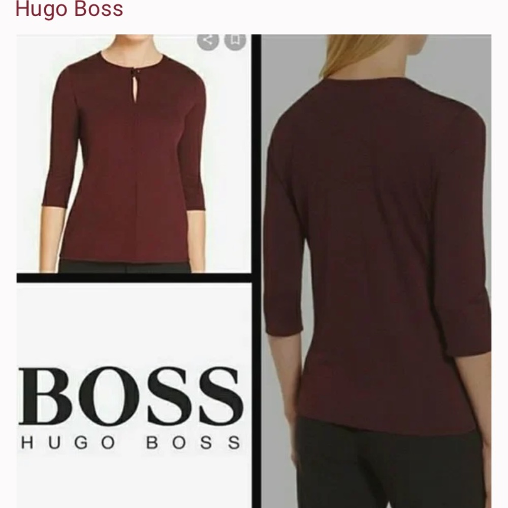 NWT maroon keyhole-neck top gracefully skims your frame. Signature button. Sz XS